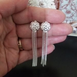 3D Rose Dangle Earrings